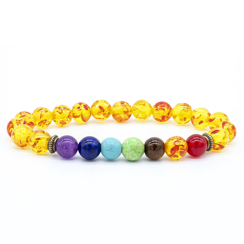 Wholesale Beaded Colorful Agate Volcanic Stone Bracelets